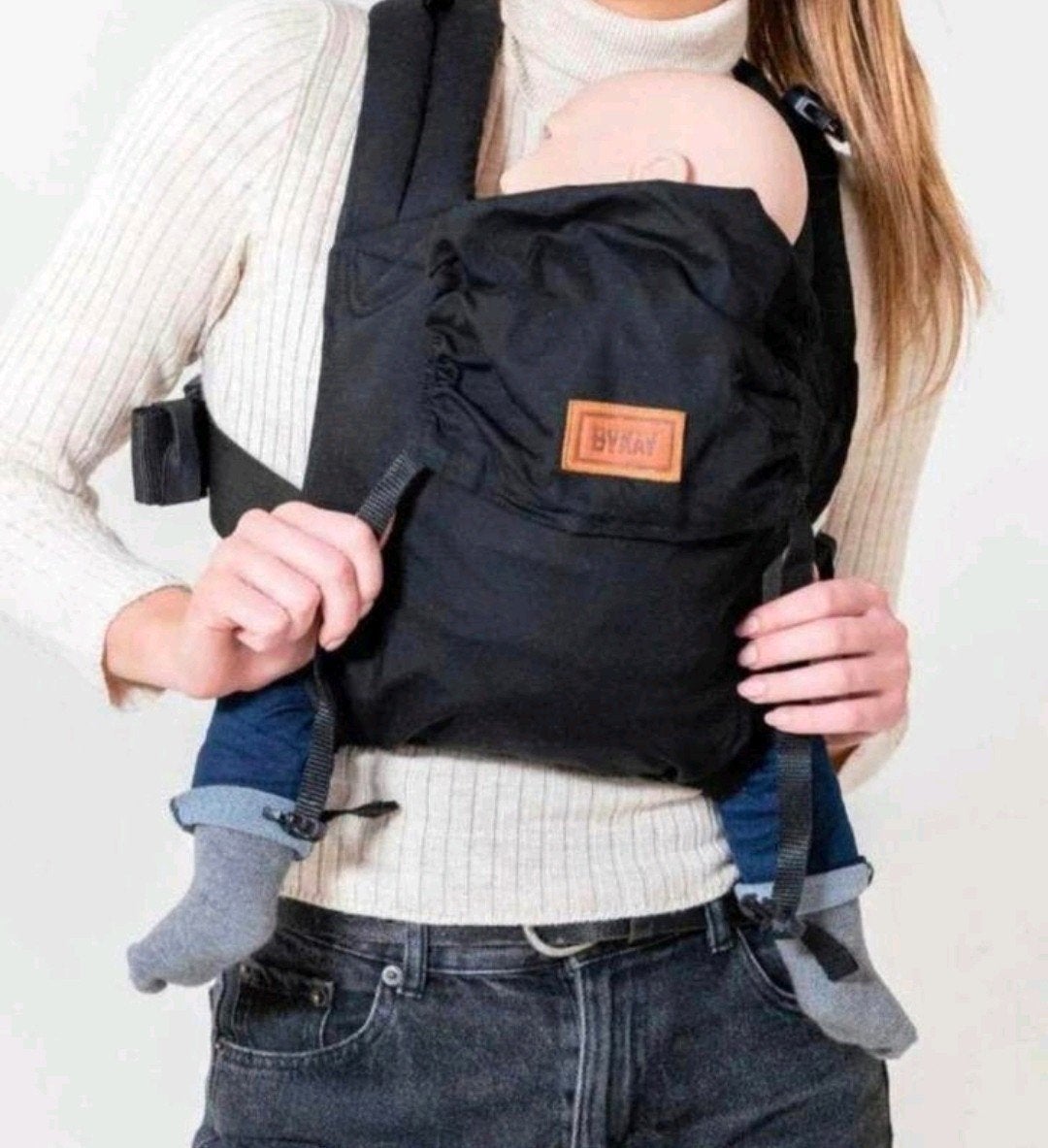 ByKay Click Carrier Classic Zwart - Ergonomische Babydrager, Gebruikt, Buik of Rug, Draagzak, Ophalen