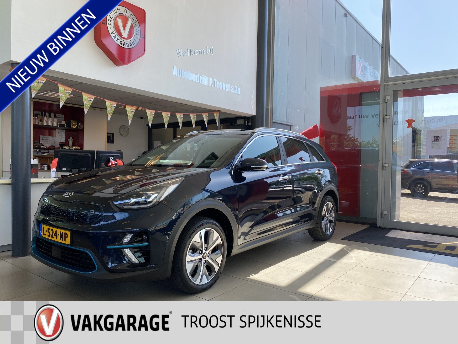 Kia e-Niro DynamicPlusLine 39 kWh,100% SOH,1E EigenaarAutoma, Auto's, Kia, 12 maanden, 136 pk, Gebruikt, Blauw