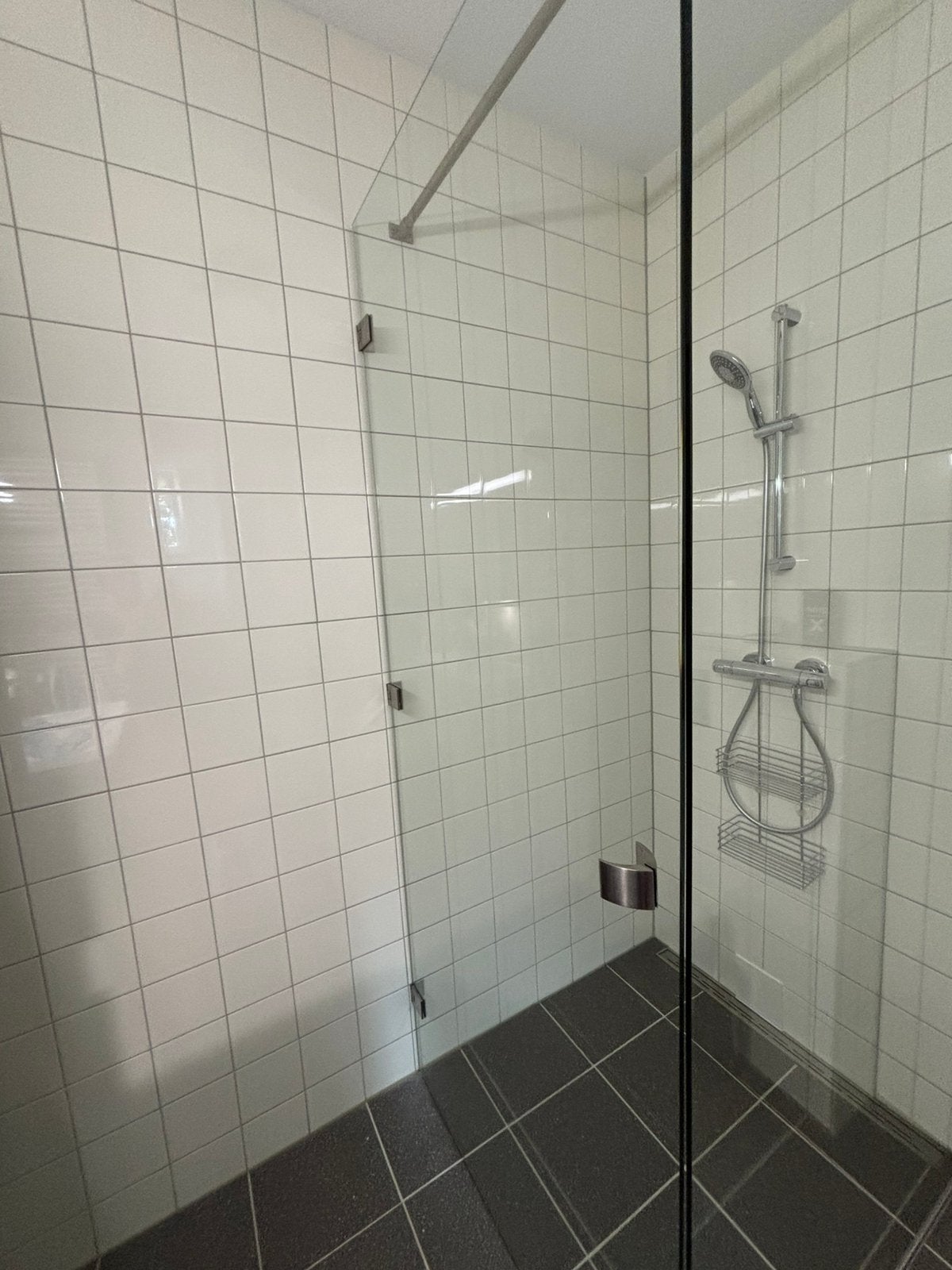 Inloop Douchecabine – Douchewand & Douchedeur van Glas, Ophalen, Gebruikt
