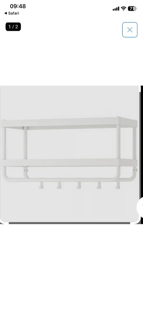 Te koop witte IKEA Mackapar wandkapstok, Huis en Inrichting, Wandkapstok, Ophalen of Verzenden, Zo goed als nieuw, Minder dan 100 cm
