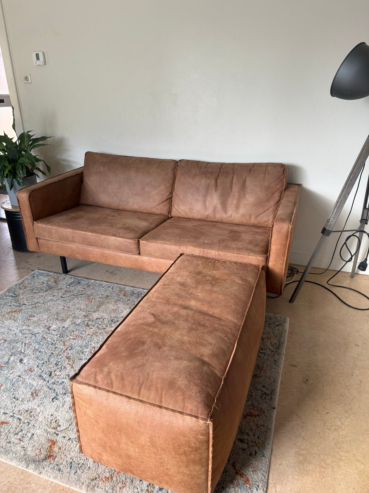 BePureHome Rodeo 2,5-zitsbank met hocker (poef), Huis en Inrichting, Banken | Bankstellen, 150 tot 200 cm, Tweepersoons, 75 tot 100 cm
