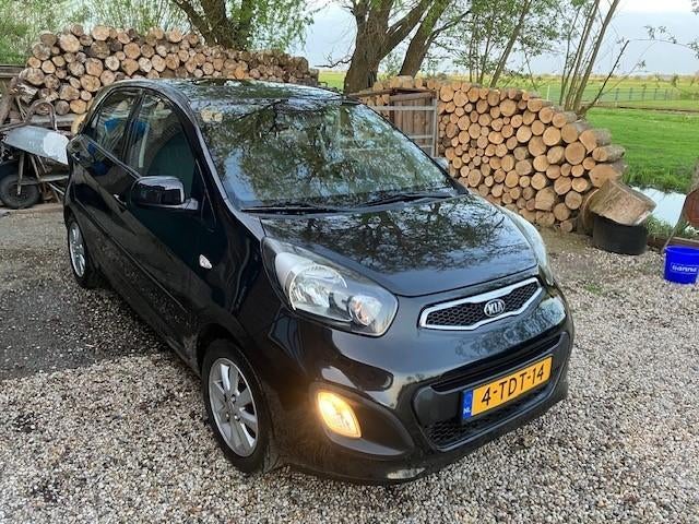 Kia Picanto 1.2  5-DRS 2014 Schuifdak 1e eigenaar, Auto's, Voorwielaandrijving, Zwart, 4 cilinders, 400 kg