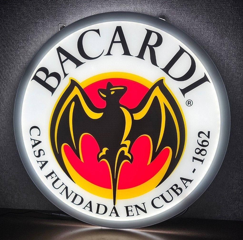 Mooie BACARDI reclame verlichting lamp lichtbak, Ophalen of Verzenden, Nieuw, Reclamebord, Plaat of Schild, Overige merken