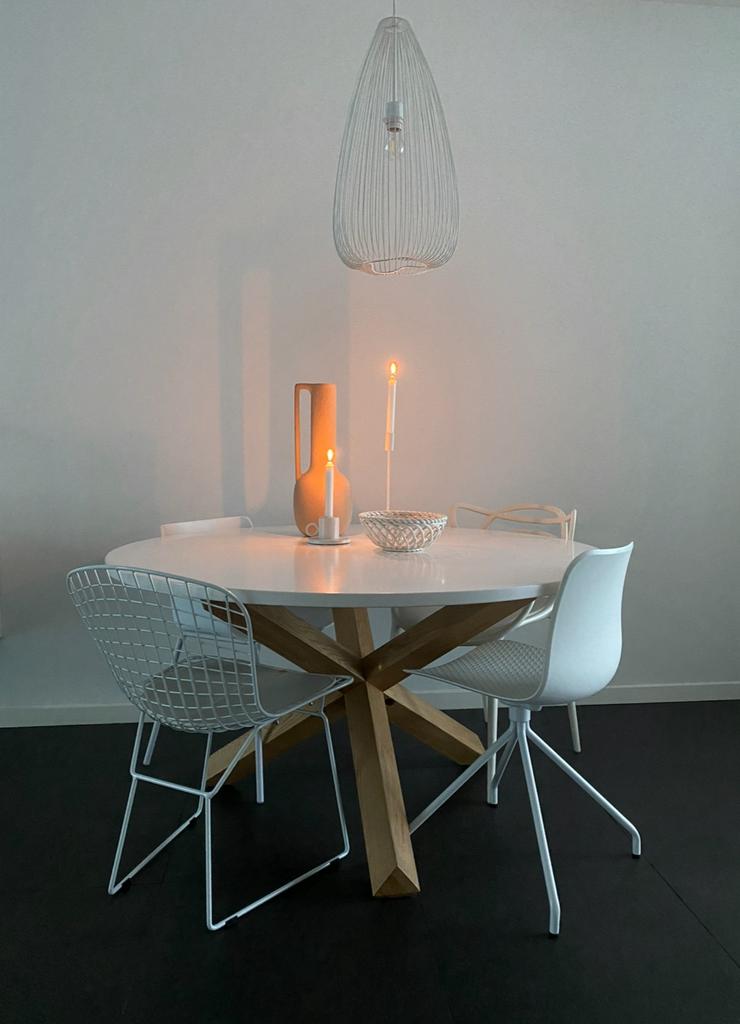 Hanglamp wit, Huis en Inrichting, Lampen | Hanglampen, Ophalen, Zo goed als nieuw, Metaal, Minder dan 50 cm