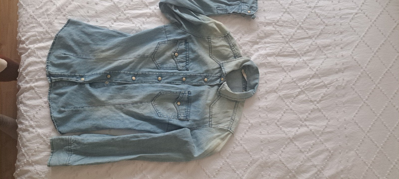 Jeans overhemd dames/ maat xs/ Zara woman, Blauw, Ophalen of Verzenden, Maat 34 (XS) of kleiner, Gedragen