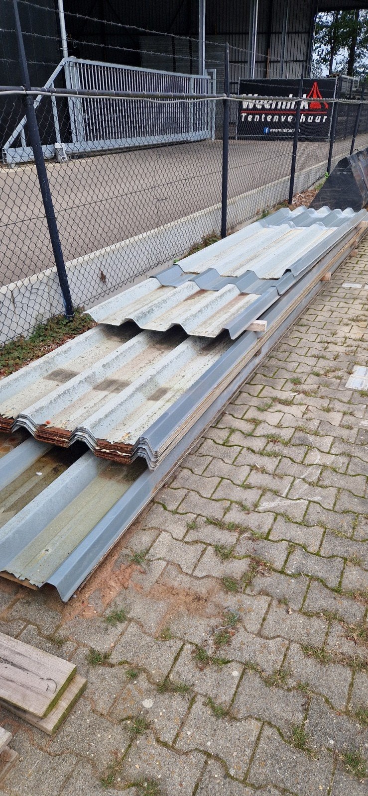 stalen dakplaten, Doe-het-zelf en Verbouw, Gebruikt, 15 m² of meer, Metaal, Grijs