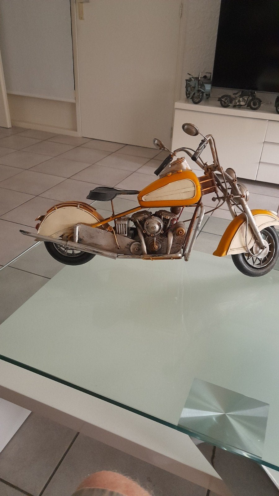 Gietijzeren motors indian en Harley davidson z.g.a.n., Ophalen of Verzenden, Zo goed als nieuw, 1:5 t/m 1:8, Motor