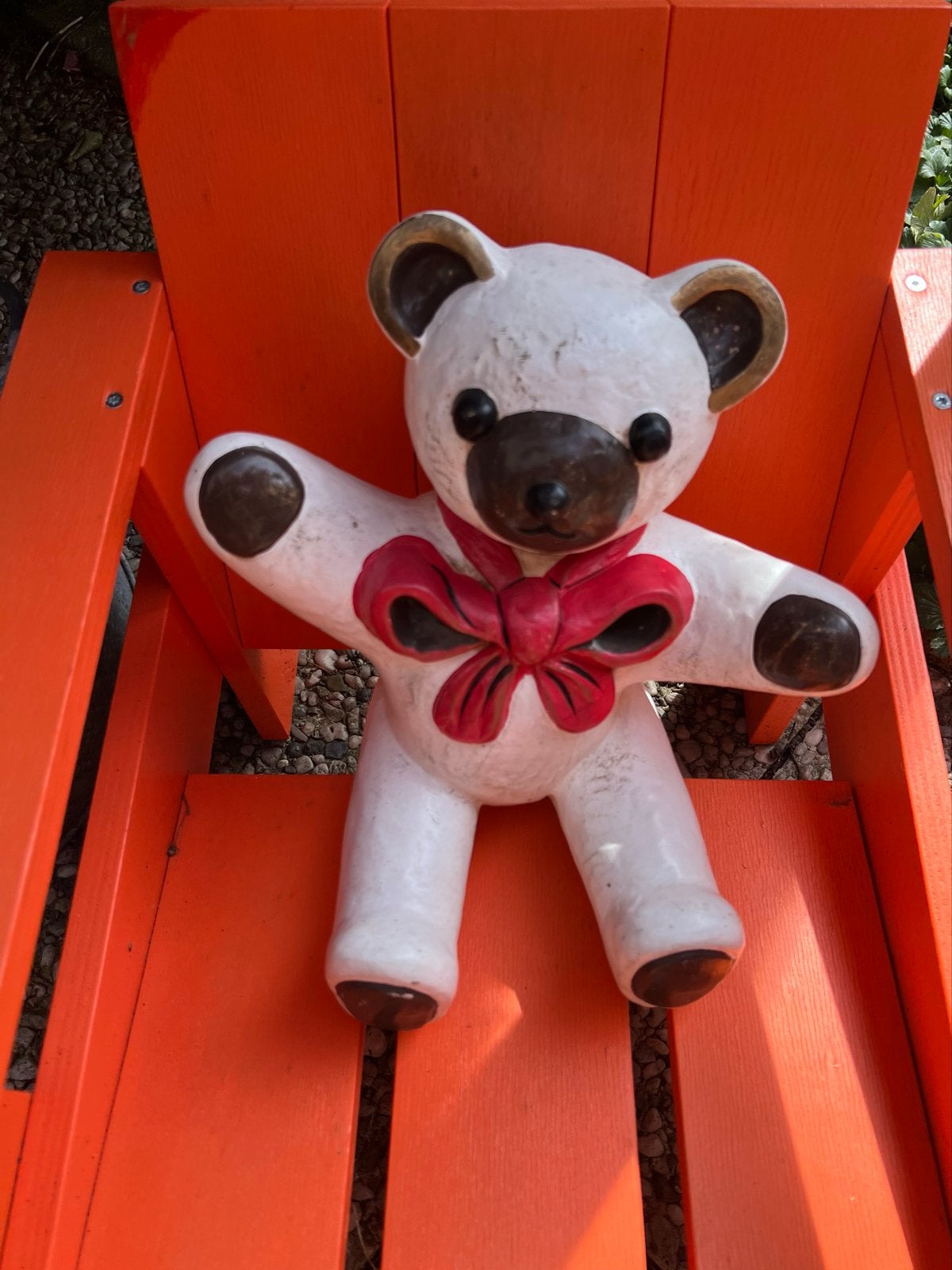 Thun  Teddybeer beeldje met rode strik -verzamelobject, Ophalen, Gebruikt, Beeldje, Overige merken