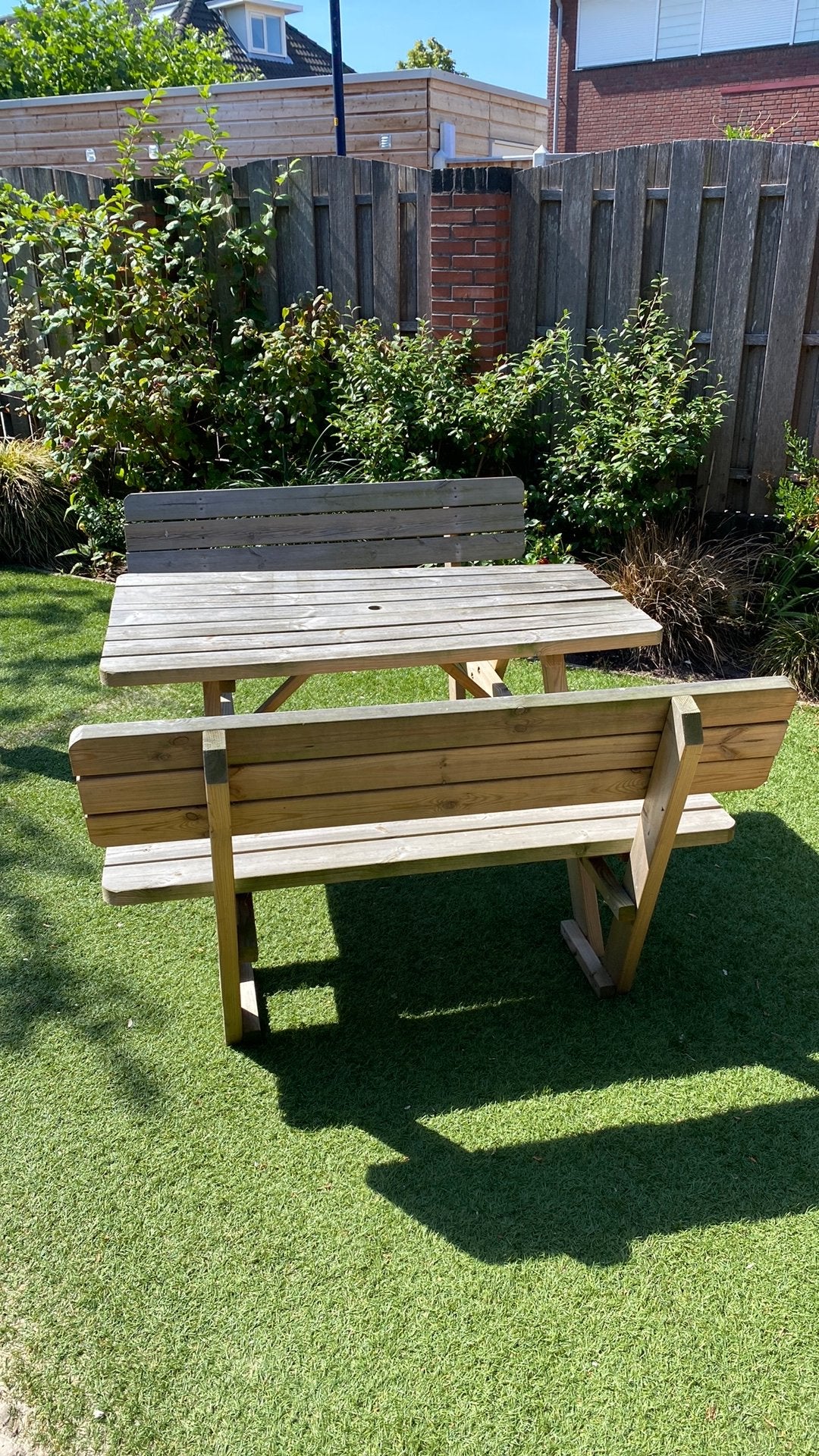 Houten picknicktafel, Ophalen, Gebruikt, Rechthoekig, Hout