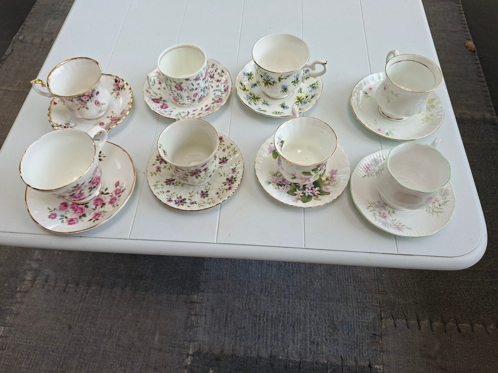 8 Vintage Kopjes en Schotels, Huis en Inrichting, Keuken | Servies, Ophalen, Zo goed als nieuw, Vintage