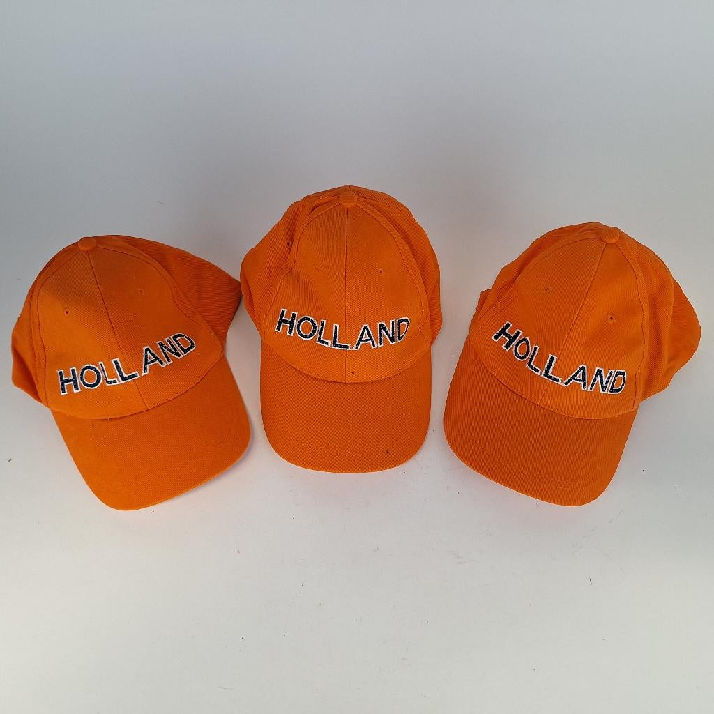 Cap Pet oranje met opdruk Holland met daarin LED lampjes, 3x, Overige maten, Zo goed als nieuw, Accessoires, Oranje of Koningsdag