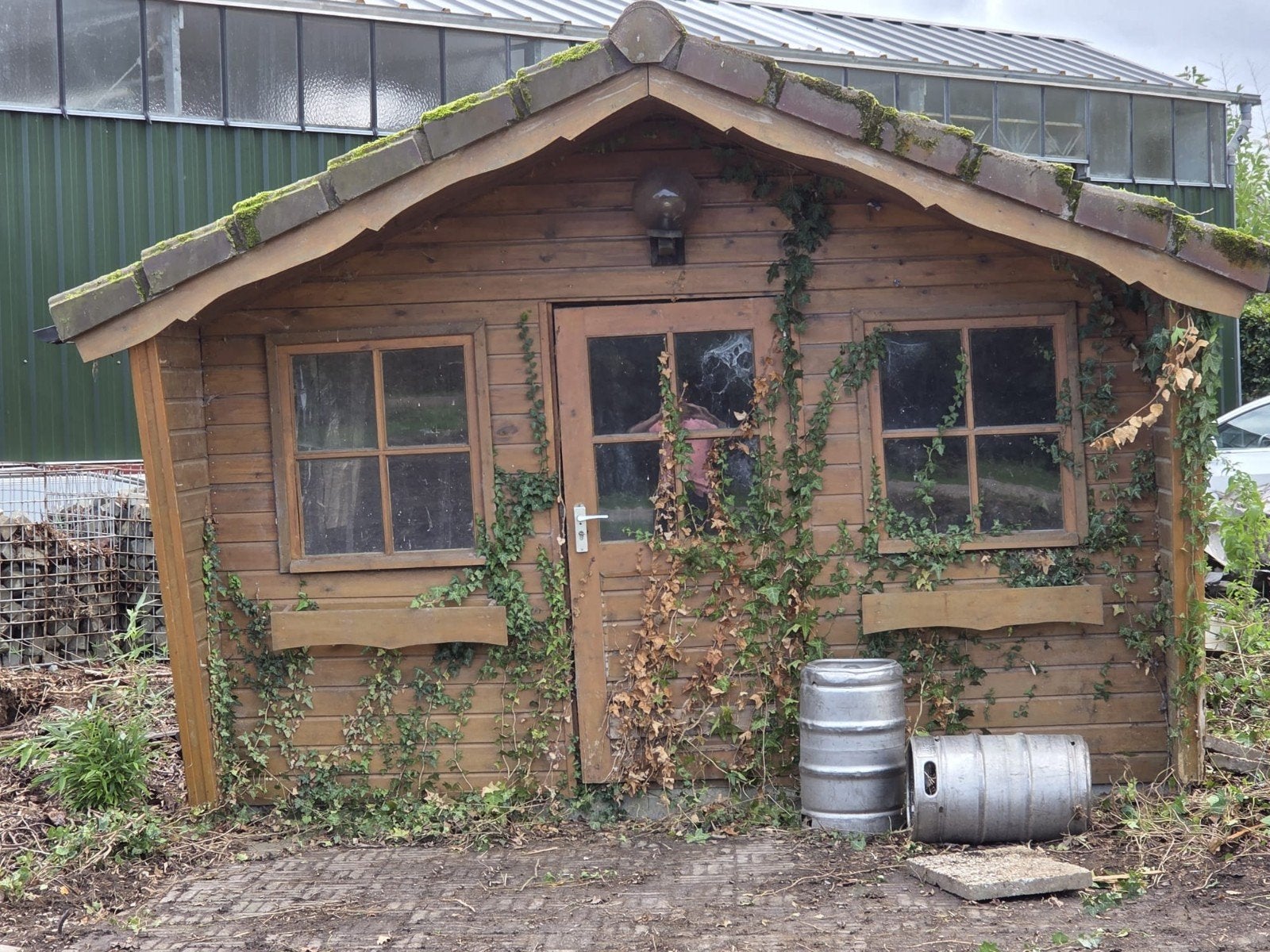 Houten Tuinhuis/Schuur - Gebruikt, Tuin en Terras, Ophalen, Tuinhuis, 250 tot 500 cm, 2 ramen