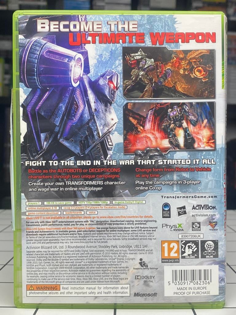 Transformers War For Cybertron - Xbox 360 Game - Activision, 1 speler, Ophalen of Verzenden, Zo goed als nieuw, Www.activision.com
