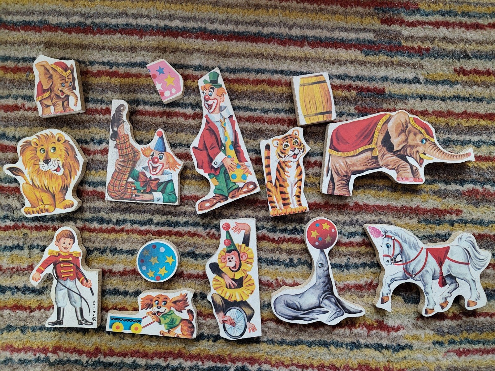 Vintage circus dieren met magneet van Mallol, Ophalen of Verzenden