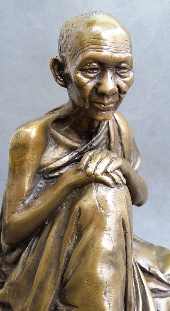 Brons Bronzen Beeld Boeddistische Monnik Bhikkhu Boeddha, Ophalen of Verzenden