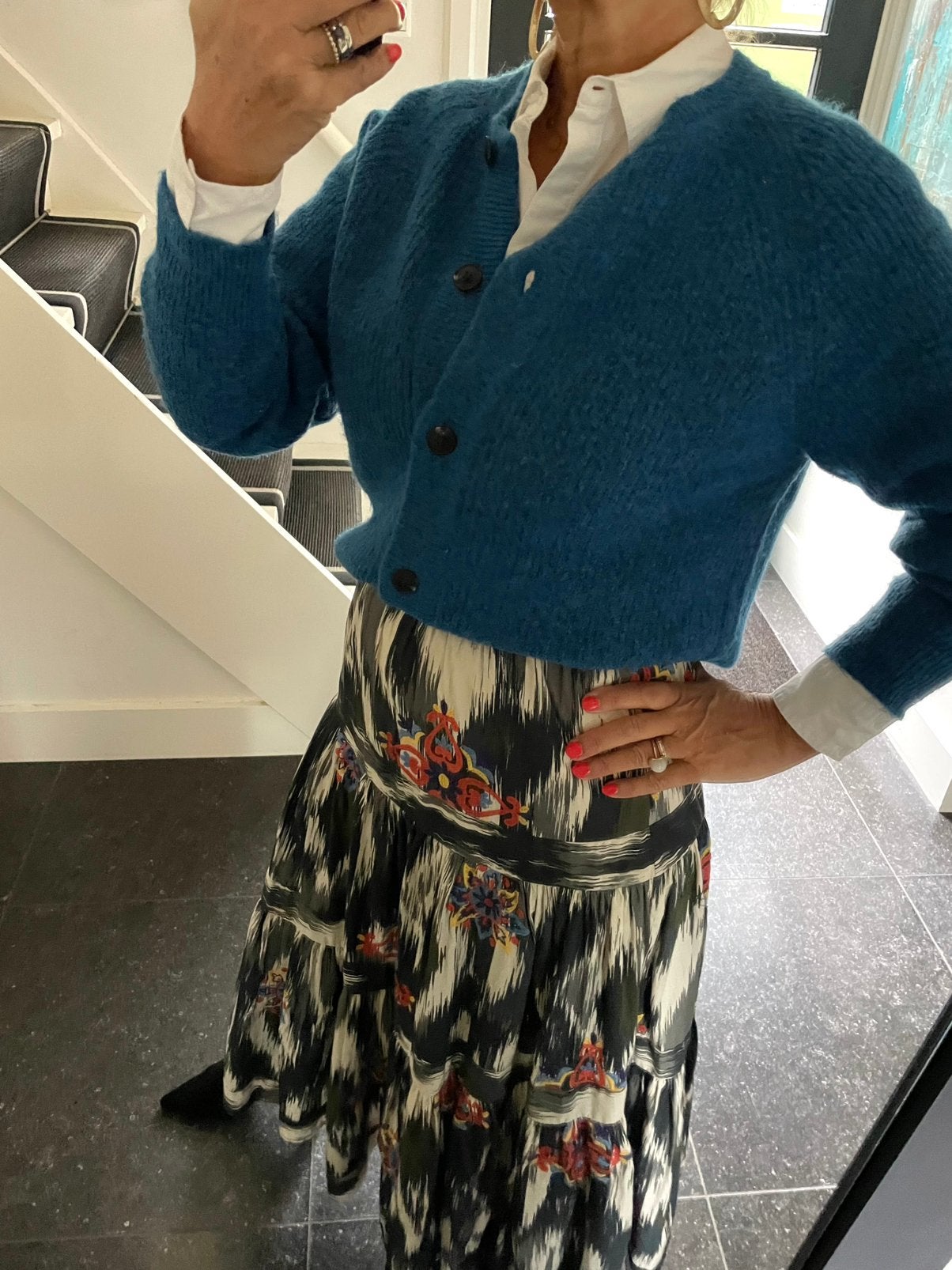 Selected Femme, prachtig wol/alpaca vest, S/M, Kleding | Dames, Ophalen of Verzenden, Zo goed als nieuw, Maat 38/40 (M), Blauw