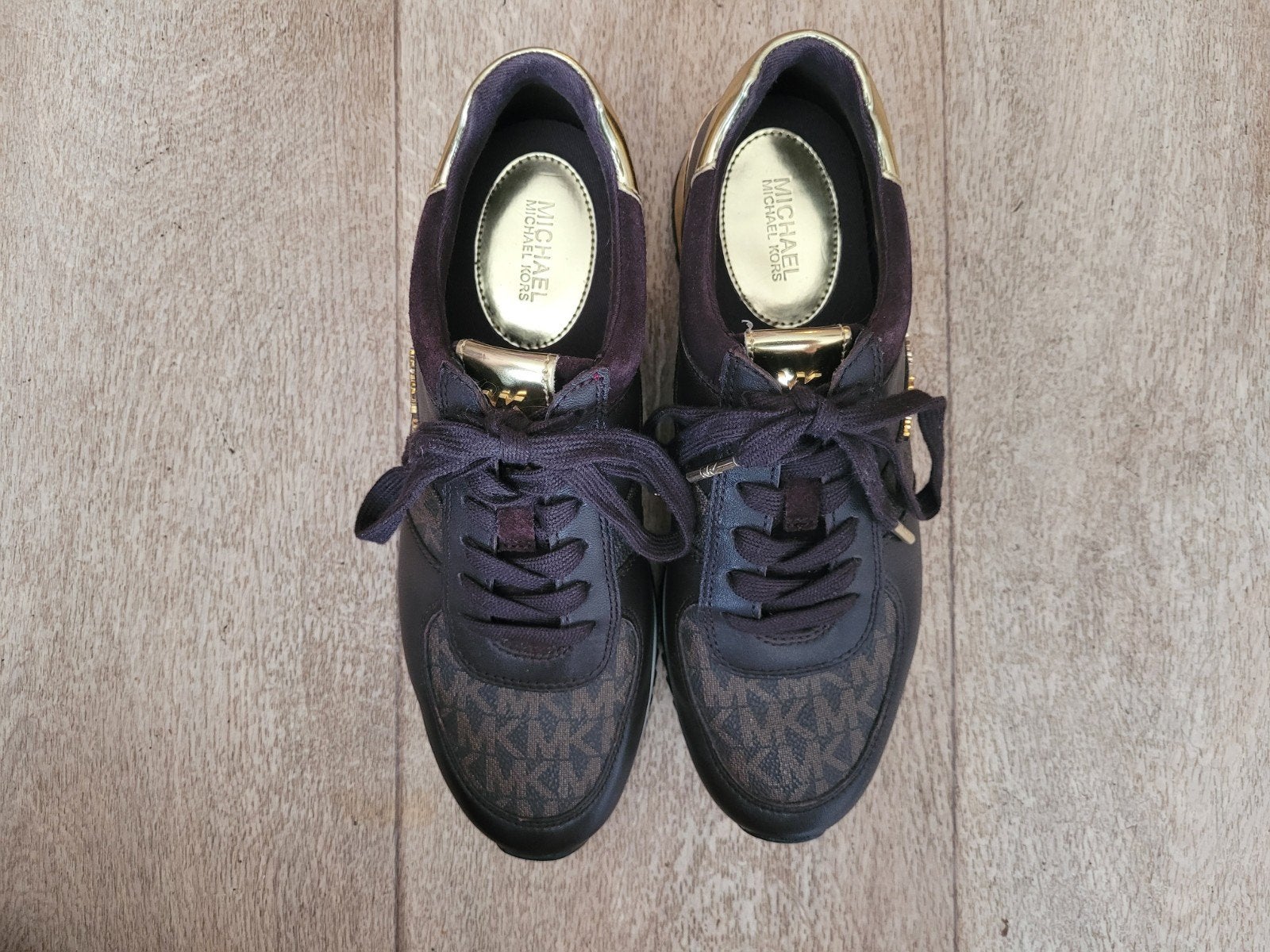 Michael Kors Sneakers - Bruin/Goud, Michael Kors, Bruin, Ophalen of Verzenden, Sneakers of Gympen