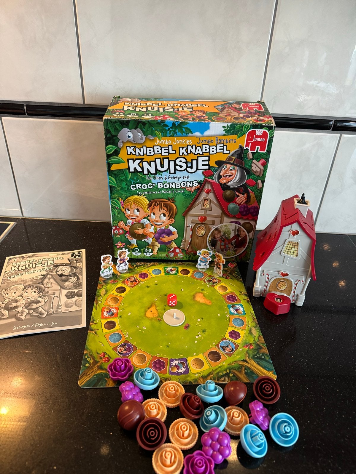 Jumbo Knibbel Knabbel Knuisje - Het Hans & Grietje spel, Drie of vier spelers, Ophalen of Verzenden, Zo goed als nieuw
