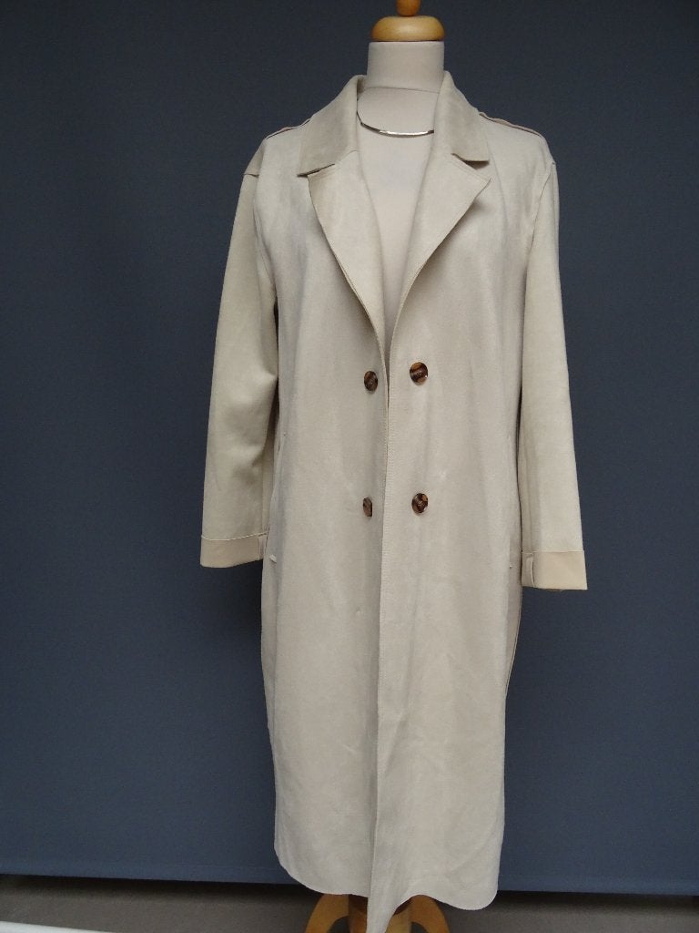 STRADIVARIUS maat L, suedelook jasje., Beige, Maat 42/44 (L), Ophalen of Verzenden, Zo goed als nieuw