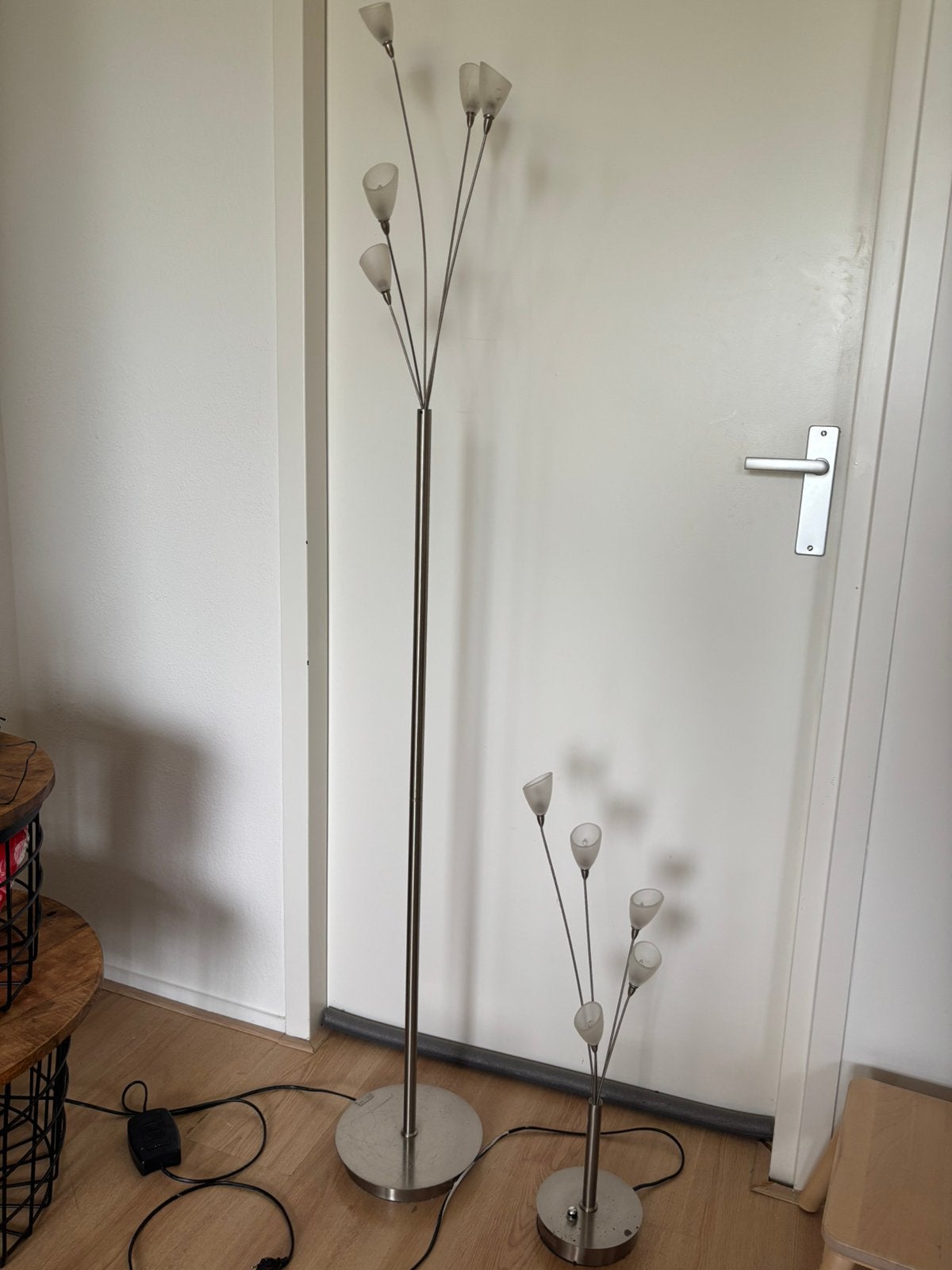 Lamp 2st met glazen kelken, Ophalen, Gebruikt, Minder dan 100 cm