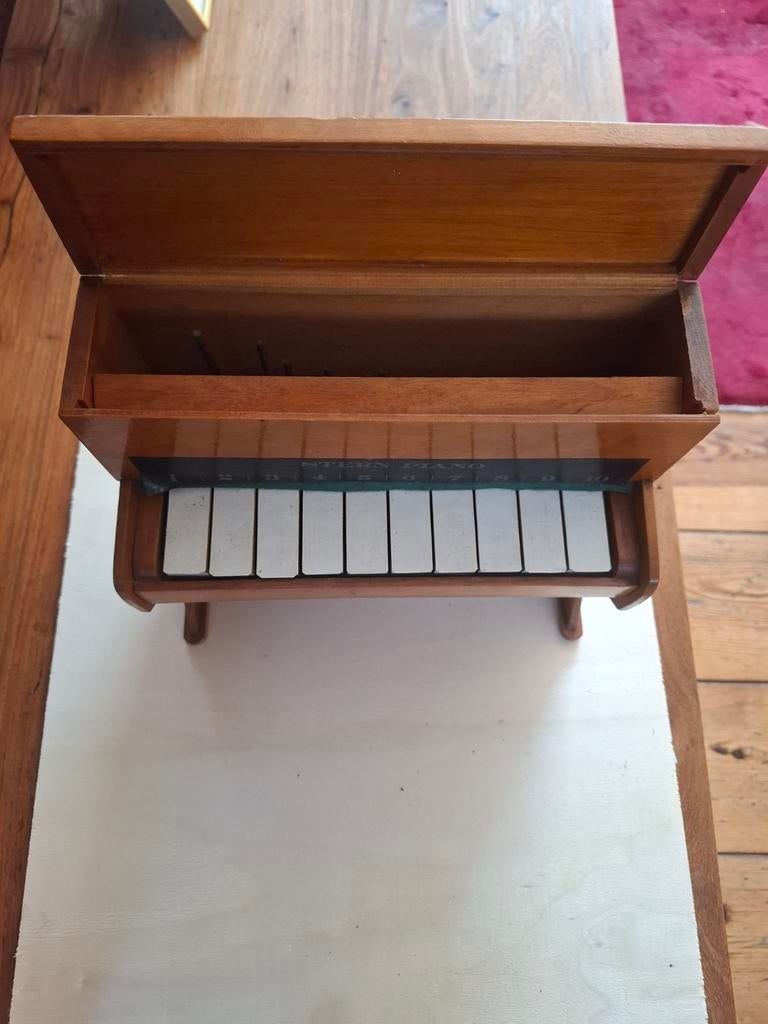 Vintage houten speelgoedpiano, Ophalen of Verzenden, Gebruikt, Bruin, Overige typen
