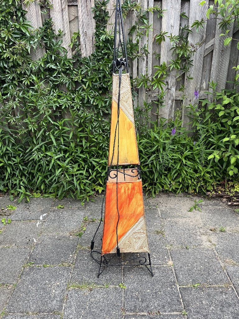 Marokkaanse staande lamp, Huis en Inrichting, Ophalen, Gebruikt, Metaal, 75 cm of meer