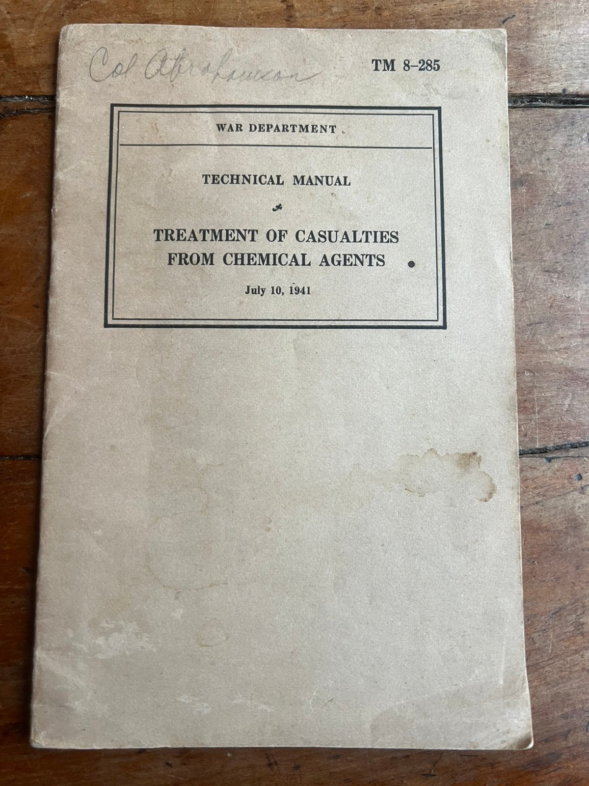 WO2 Amerikaans hospik medic voorschrift gas thermite etc, Verzamelen, Amerika, Verzenden, Boek of Tijdschrift
