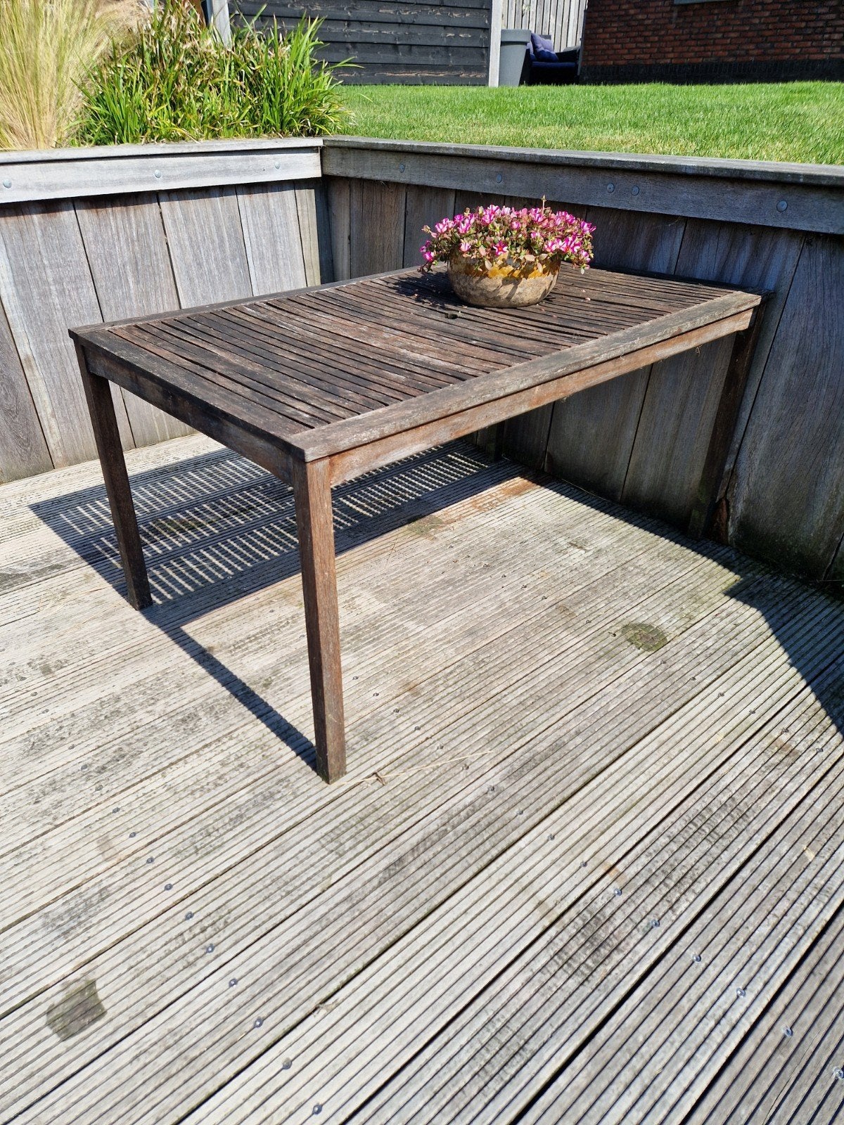 Hardhouten tuintafel, Ophalen, Gebruikt, Rechthoekig, Hout
