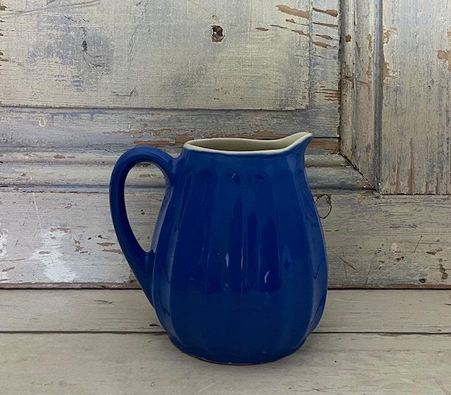 Art deco blauwe aardewerk waterkan wijnkan. Uniek exemplaar!, Ophalen of Verzenden