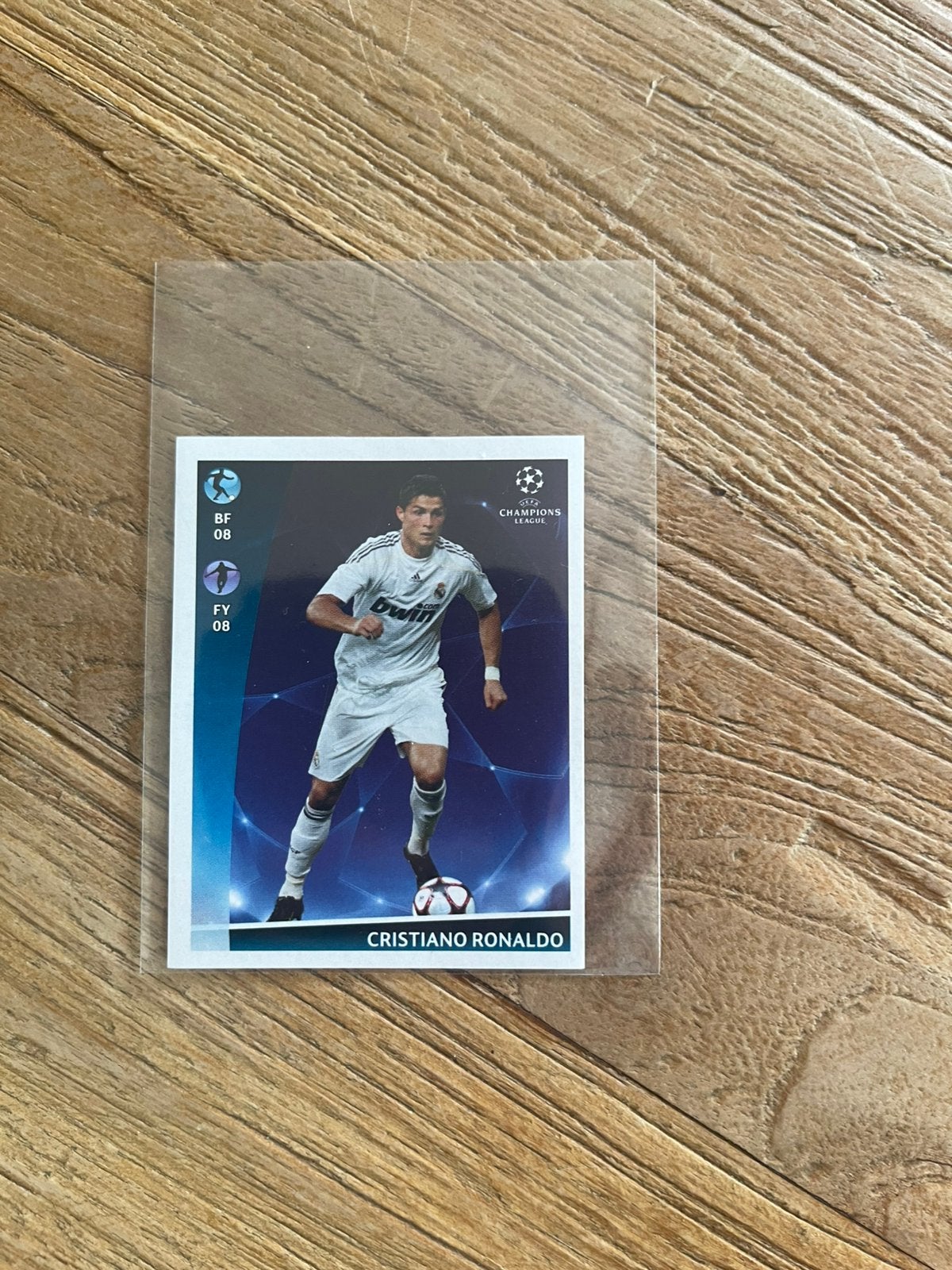 Christiano Ronaldo 2009 Real Madrid Panini Champions League, Ophalen of Verzenden, Zo goed als nieuw, Plaatje