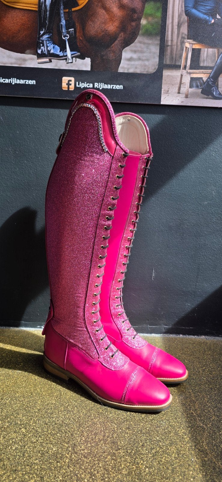 Newbury fuchsia lipica roze glitter maat 41 + Swarovski, Dieren en Toebehoren, Paardrijkleding, Nieuw, Ophalen of Verzenden, Schoeisel