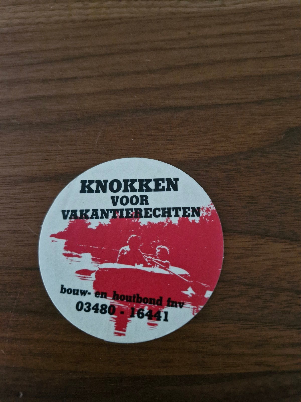 11866 Vintage FNV Bouw- en Houtbond Sticker - Knokken voor V, Ophalen of Verzenden, Gebruikt, Overige typen