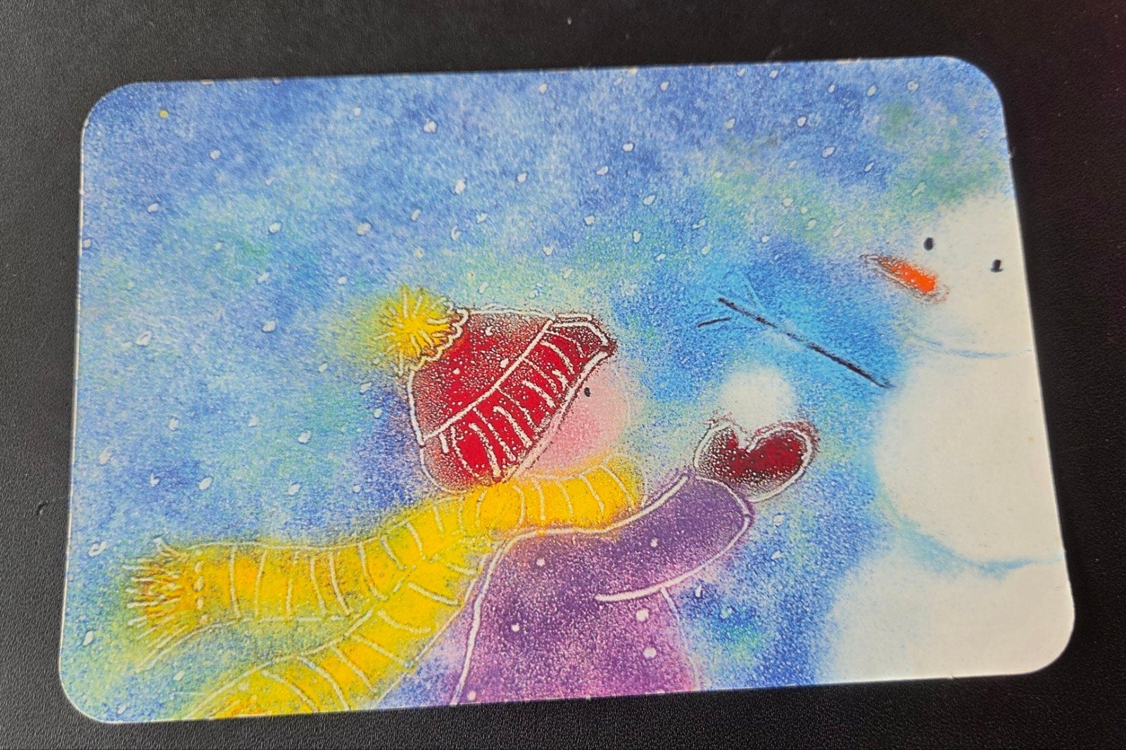 Hallmark Happy Holidays  - Kind en Sneeuwpop, Verzenden, 1980 tot heden, Ongelopen, Feest(dag)