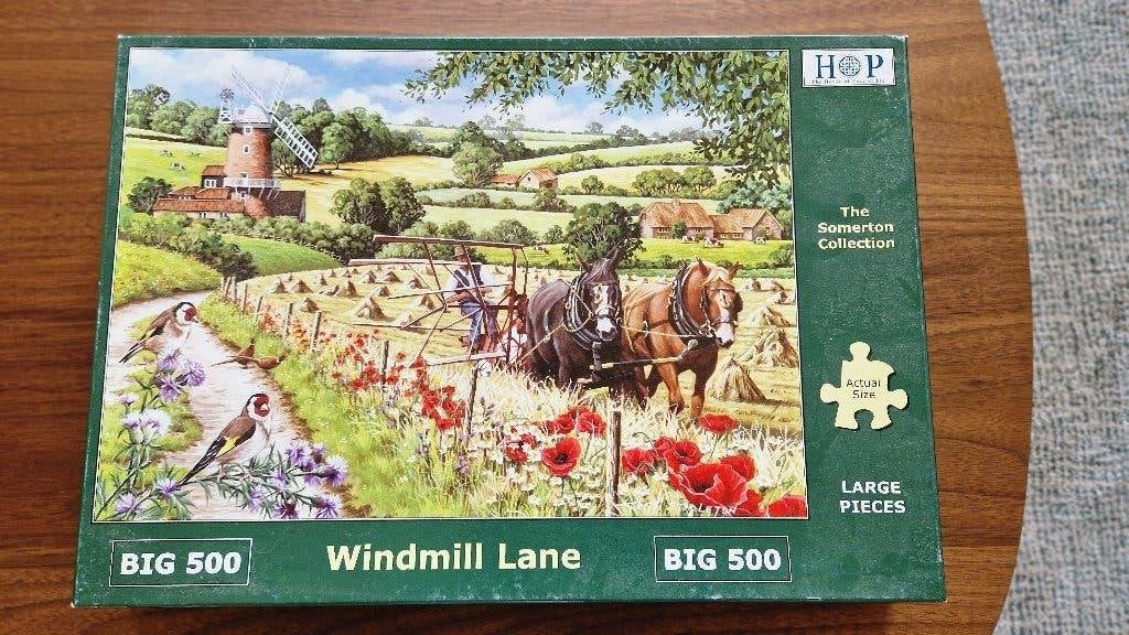 Mooie The House of Puzzles – 500 XL stukjes Windmill Lane, Ophalen of Verzenden, 500 t/m 1500 stukjes, Zo goed als nieuw, Legpuzzel