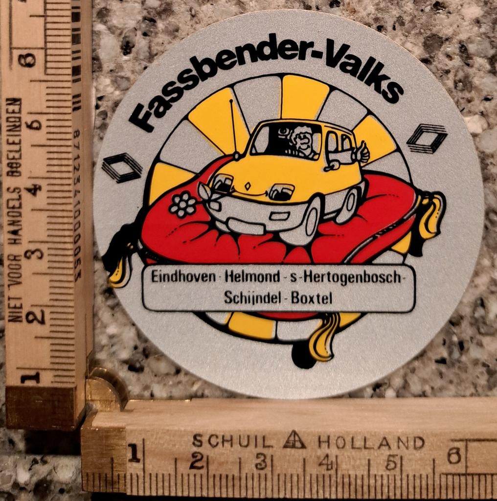 Vintage sticker Renault logo autosticker automerk Fassbender, Ophalen of Verzenden, Zo goed als nieuw