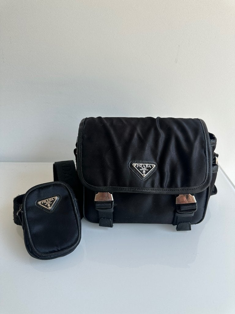 Prada schoudertas, messenger bag, Ophalen of Verzenden, Gebruikt, Zwart, Overige merken