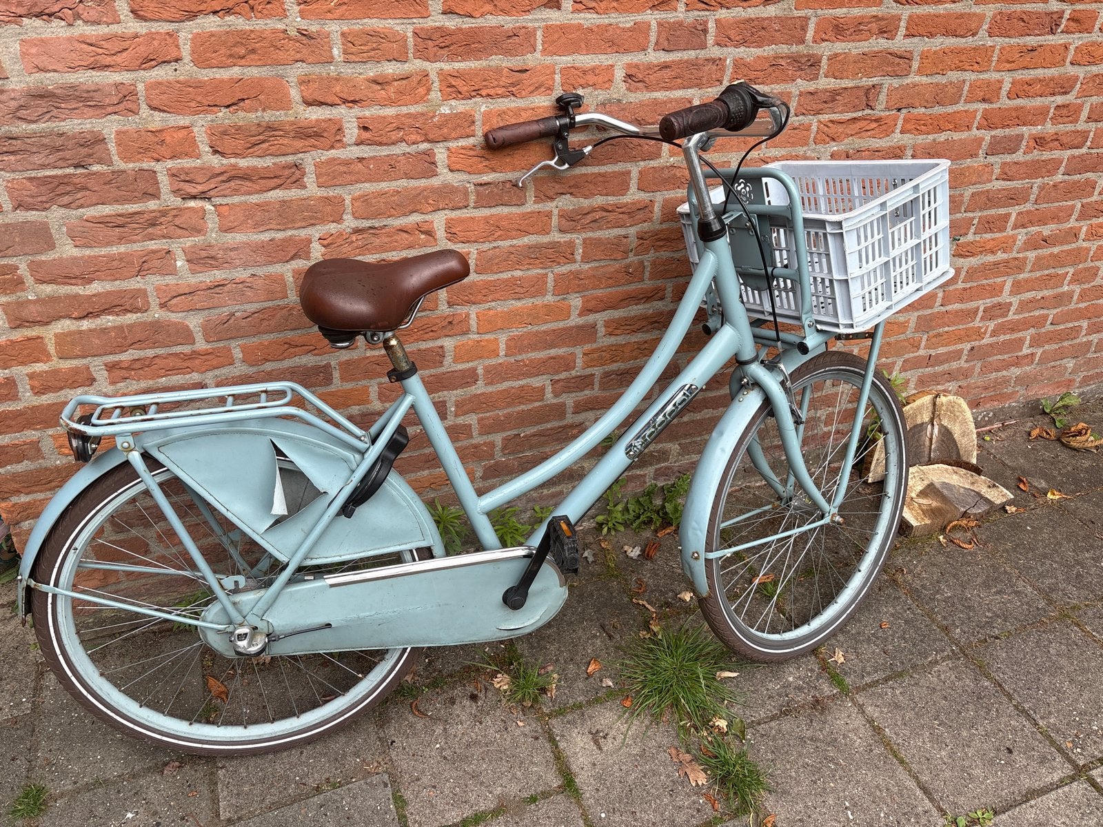 Popal transportfiets met mand - Lichtblauw, Gebruikt, Versnellingen, Popal, Ophalen