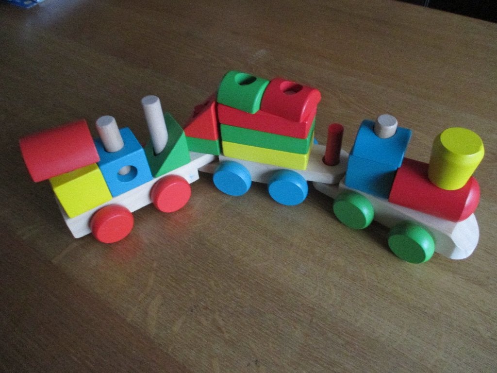 Trein, Kinderen en Baby's, Speelgoed | Houten speelgoed, Ophalen of Verzenden, Zo goed als nieuw, Duw- of Trekspeelgoed
