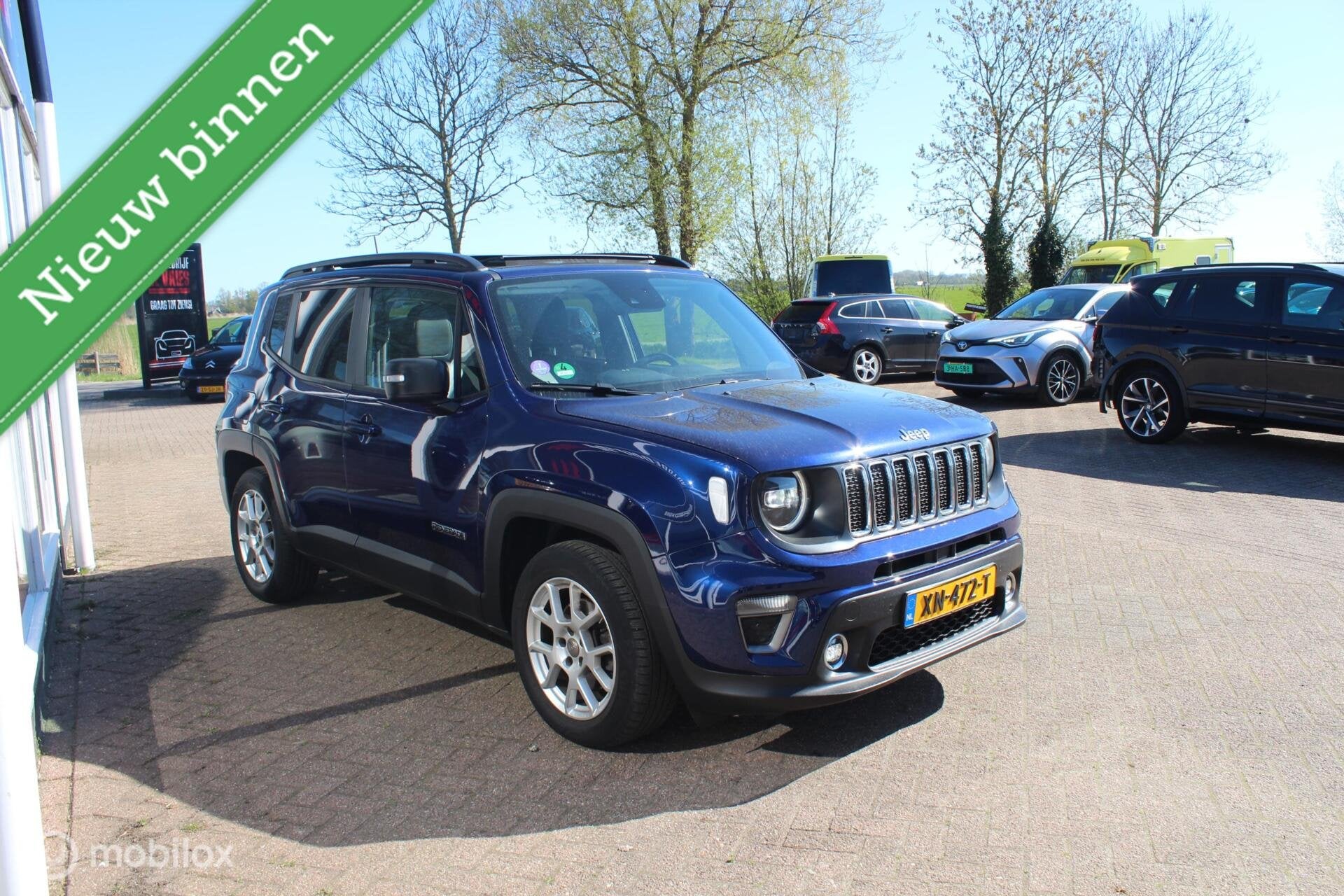 Jeep Renegade 1.3T Freedom Pano/Leder/Adaptive-Cruise/Stoelv, Gebruikt, 4 cilinders, Blauw, Bedrijf