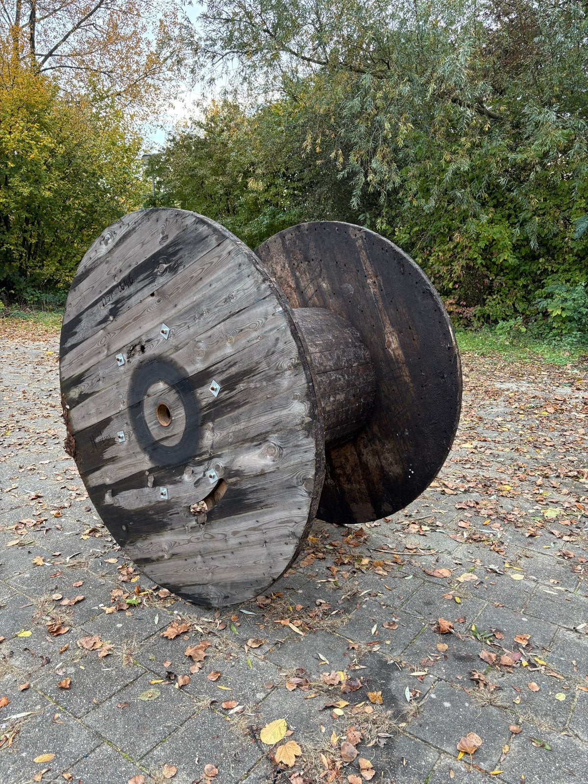 Grote houten haspel (1,7m x 1,1m)- Ideaal als tuintafel, Ophalen, Gebruikt