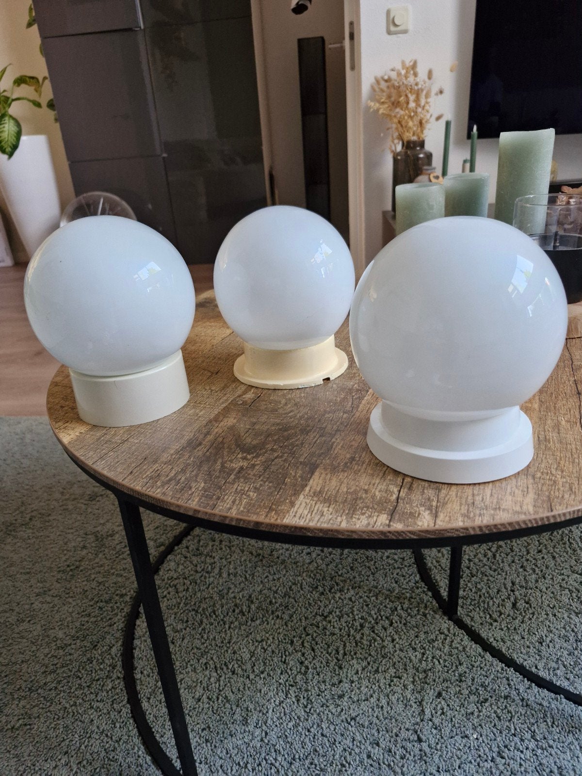 Bolvormige plafondlampen, Ophalen of Verzenden, Zo goed als nieuw, Glas, E27 (groot)