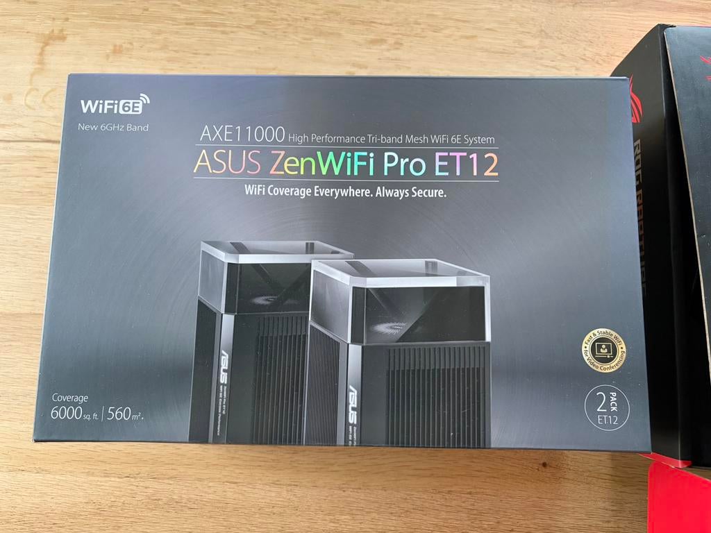 ASUS ROG Rapture GT-AXE11000 & ZenWiFi Pro ET12 (WiFi 6E), Computers en Software, Ophalen of Verzenden, Zo goed als nieuw
