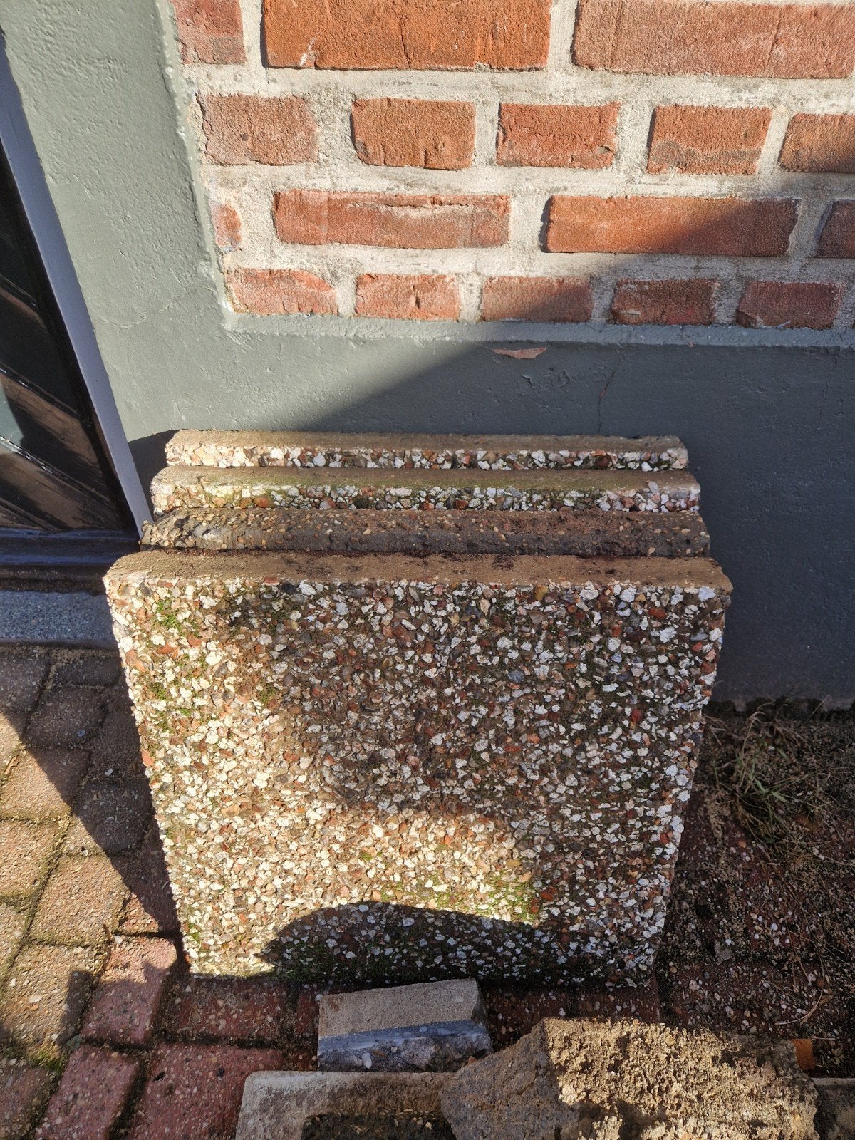 Grindtegels 50x50 cm. 4 stuks, Ophalen, Gebruikt, Grind, Terrastegels
