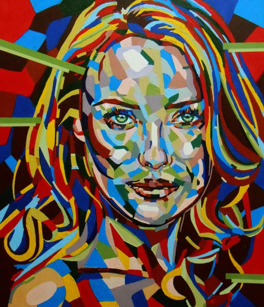 "Uitzicht (II)" Groot mozaïekportret Schilderij, Verzenden