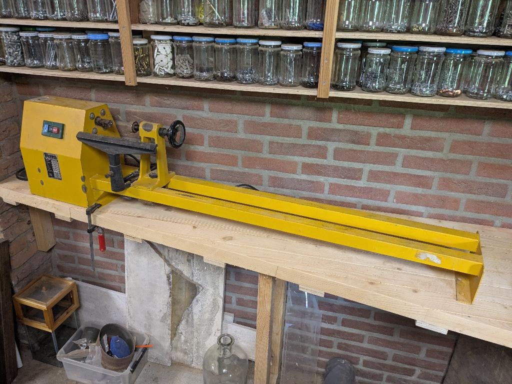 Ferm WL1000 houtdraaibank + bijtelset, Doe-het-zelf en Verbouw, Draaibanken, Ophalen, Gebruikt, Houtdraaibank, 500 tot 1000 mm