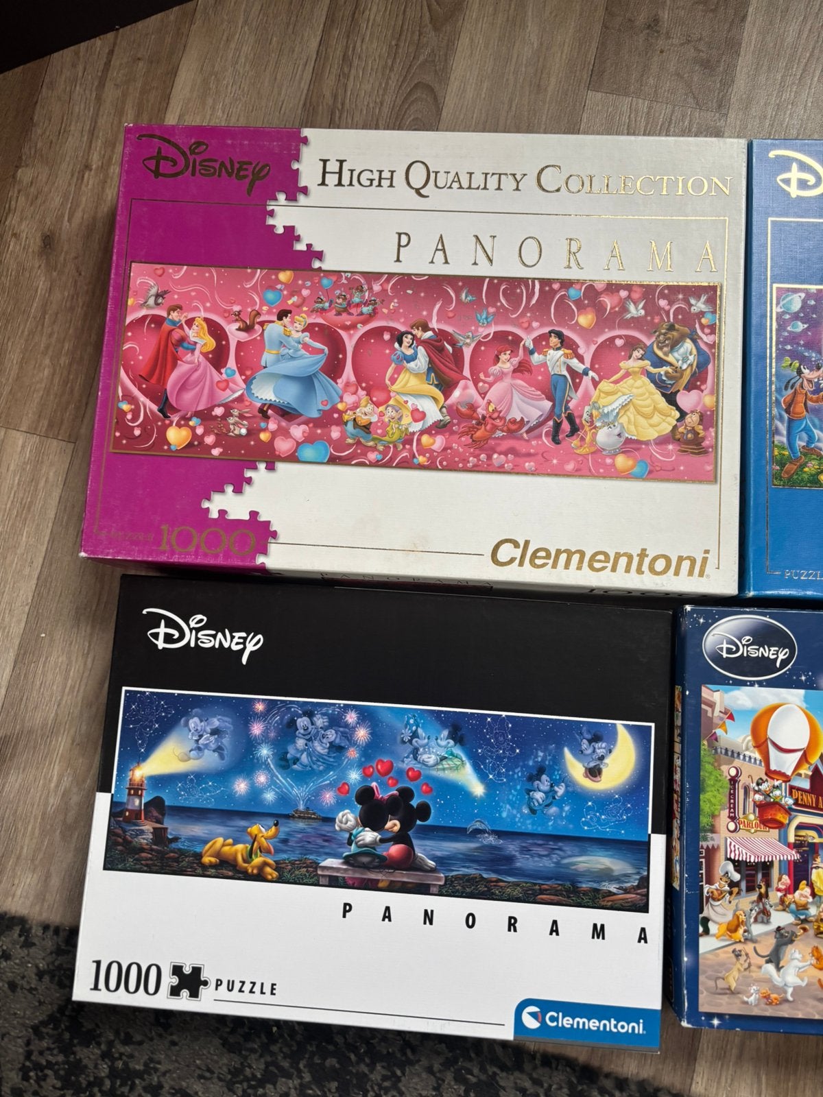 4 Disney legpuzzels, Ophalen of Verzenden, 500 t/m 1500 stukjes, Zo goed als nieuw, Legpuzzel
