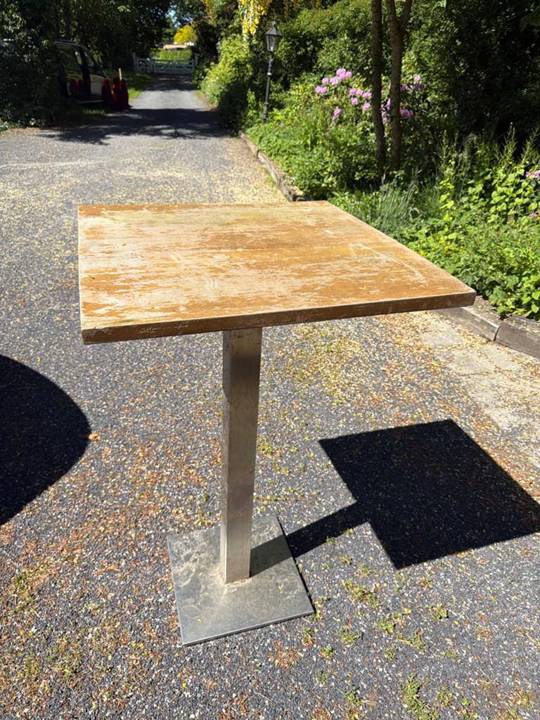 Statafel aluminium/ hout likje verf nodig.., Huis en Inrichting, Ophalen of Verzenden, Gebruikt