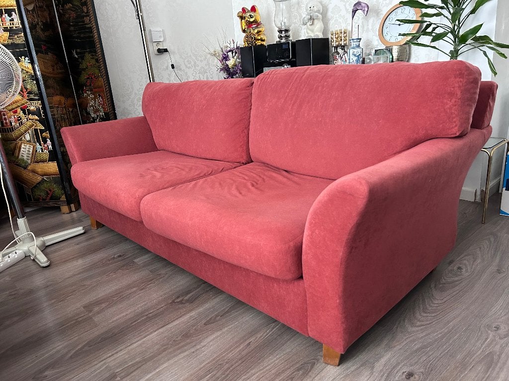 Bank + 2 fauteuils, Gebruikt, Minder dan 75 cm, 125 cm of meer, Ophalen of Verzenden