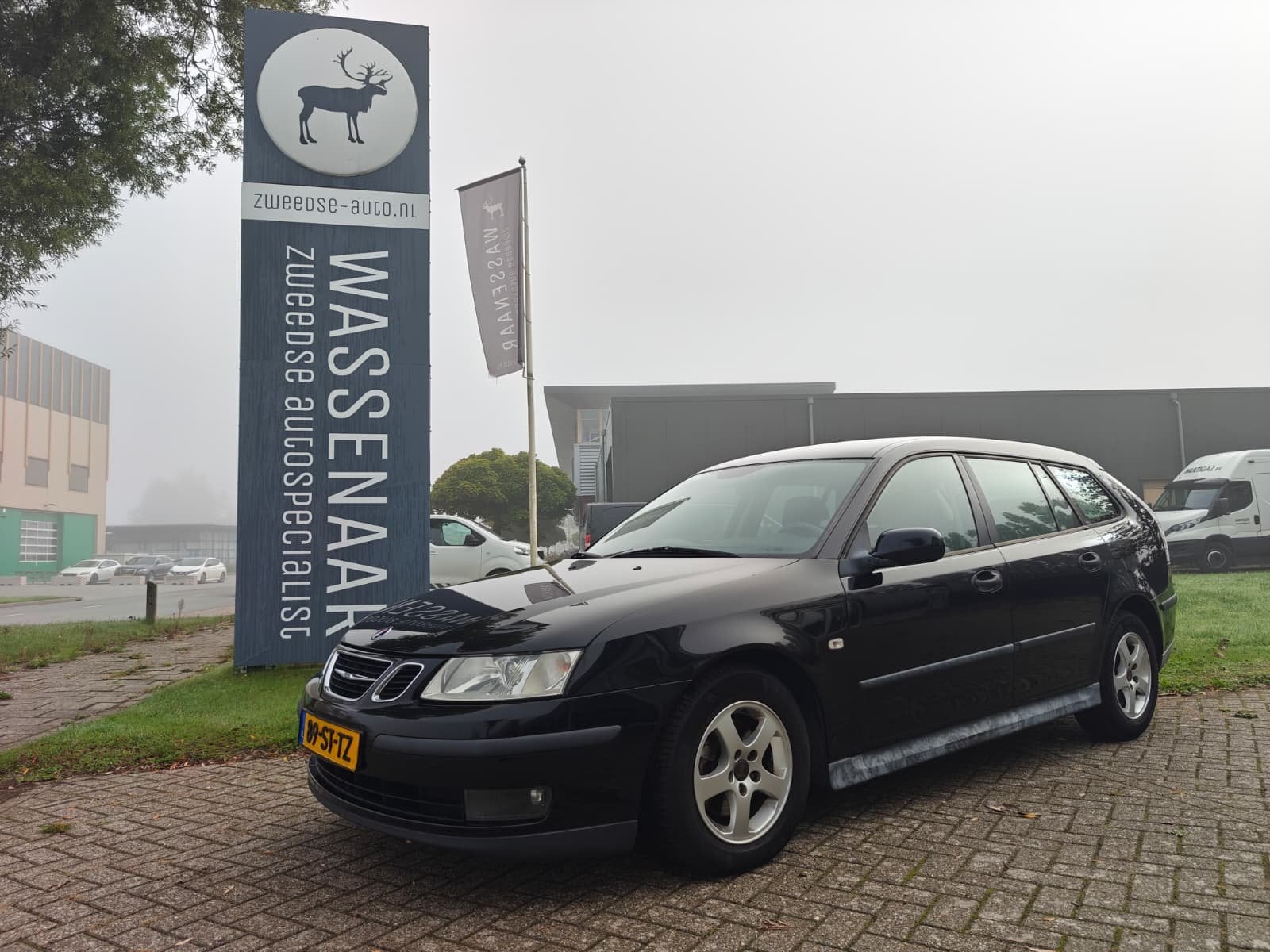 Saab 9-3 Sport Estate 1.9 TiD Linear Business (bj 2006), Auto's, Voorwielaandrijving, Stof, Gebruikt, Zwart