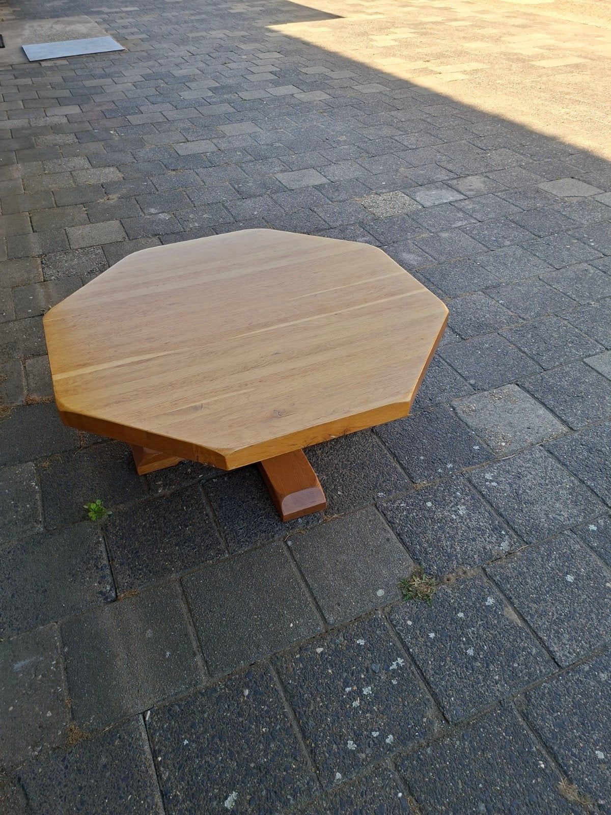 Massief eiken salontafel., Huis en Inrichting, Ophalen, Eikenhout, Zo goed als nieuw, Overige vormen